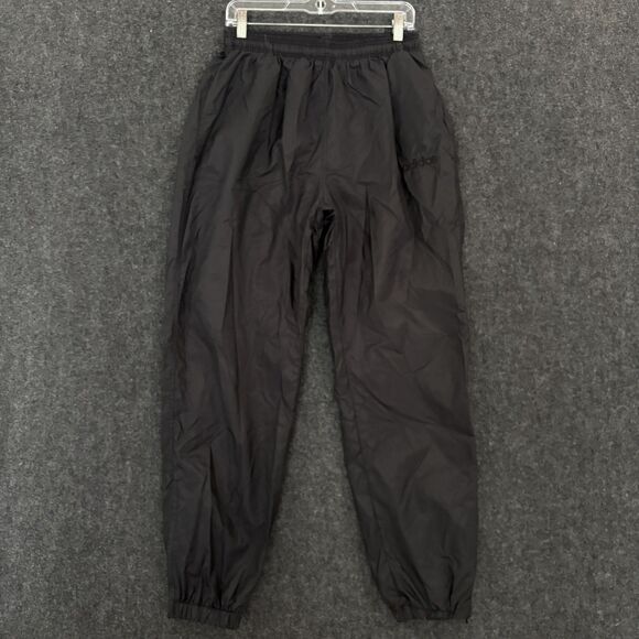 Vintage Adidas Pants Men's Large Black Nylon Lined Track Windbreaker Joggers 90s - Picture 1 of 11